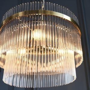Lampa wisząca Endon Marietta 99167 antyczny mosiądz 3xE14 szklane pręciki Ø40 cm small 6