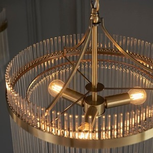 Lampa wisząca Endon Marietta 99167 antyczny mosiądz 3xE14 szklane pręciki Ø40 cm small 8