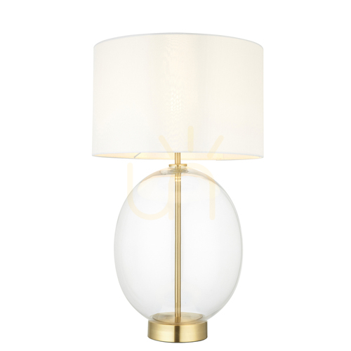 Sprawdź Lampa stołowa Endon KELDA OVAL mosiądz i szkło, ściemniacz dotykowy, 57,8 cm