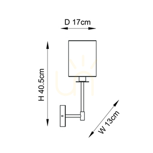 Kinkiet Endon Sancerre mosiądz Vintage White tkanina E14 dimmable small 1