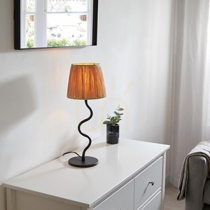 Lampa stołowa Endon Wriggle czarna rattanowa 45,7 cm small 5