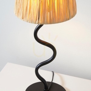 Lampa stołowa Endon Wriggle czarna rattanowa 45,7 cm small 7