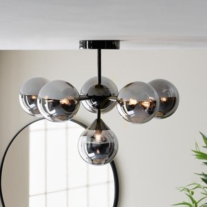 Lampa sufitowa Endon Oscar czarna 6xG9 49,8 cm stal szkło small 5