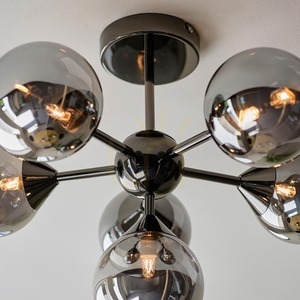 Lampa sufitowa Endon Oscar czarna 6xG9 49,8 cm stal szkło small 6