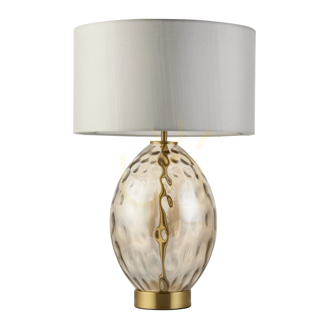 Zobacz Lampa stołowa Endon Elin Dimple mosiądz vintage white E27 Lampa stołowa Endon Elin Dimple mosiądz vintage white E27