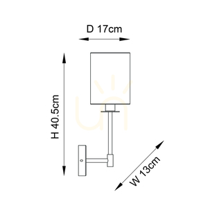 Kinkiet Endon Sancerre czarny vintage white tkanina E14 1-punktowy dimmable small 2