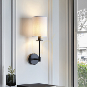Kinkiet Endon Sancerre czarny vintage white tkanina E14 1-punktowy dimmable small 4