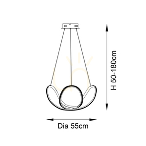 Lampa Wisząca Endon Francisca Czarna LED 42W Średnica 55 cm small 2