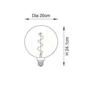 Żarówka LED E27 4W bursztynowa Endon szkło 20 cm small 1
