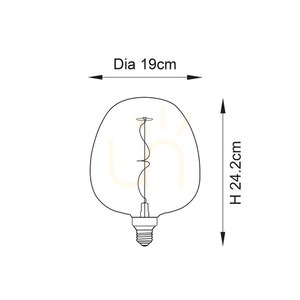 Żarówka dekoracyjna LED Endon Swirl E27 4 W 2000 K, szkło bursztynowe, Ø 19 cm small 1