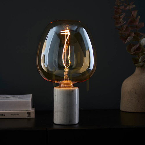 Sprawdź Żarówka dekoracyjna LED Endon Swirl E27 4 W 2000 K, szkło bursztynowe, Ø 19 cm