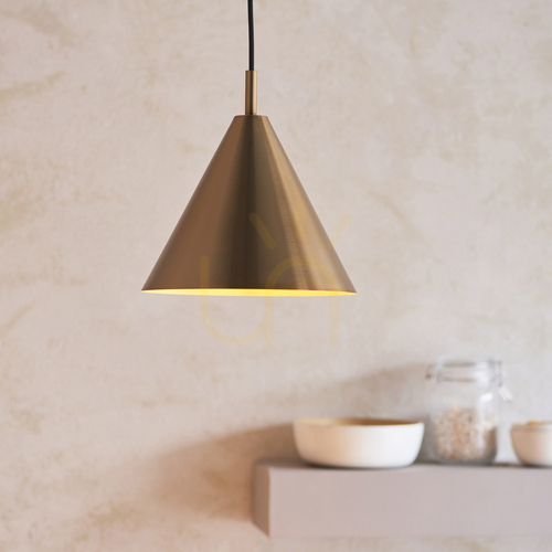 Sprawdź Lampa wisząca Endon Cape mosiądz E27 stal czarny przewód 25,7 cm