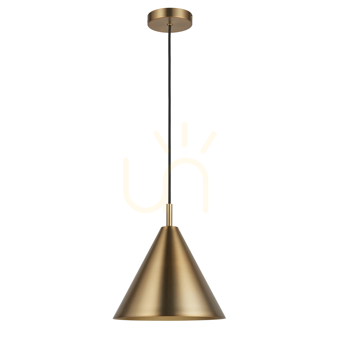Wyświetl Lampa wisząca Endon Cape mosiądz E27 stal czarny przewód 25,7 cm Lampa wisząca Endon Cape mosiądz E27 stal czarny przewód 25,7 cm