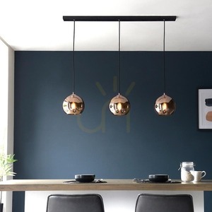 Lampa wisząca Endon Boli czarna 3xE27 stal szkło 4 Lampa wisząca Endon Boli czarna 3xE27 stal szkło small 4