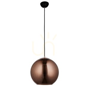 Lampa wisząca Endon Boli czarna stal szkło E27 30 cm small 1
