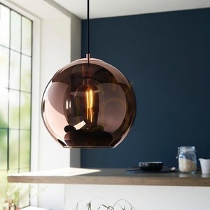 Lampa wisząca Endon Boli czarna stal szkło E27 30 cm small 3