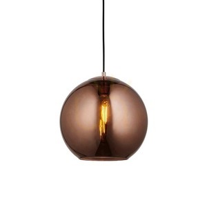 Lampa wisząca Endon Boli czarna stal szkło E27 30 cm small 0