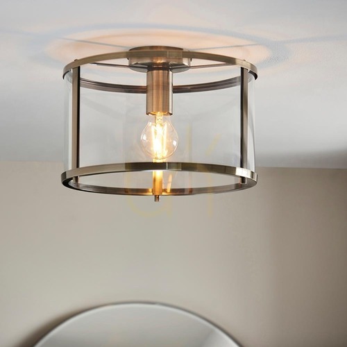 Sprawdź Plafon Endon Hopton mosiądz E27 31 cm stal szkło