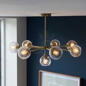Lampa wisząca Endon Allegra mosiądz 8xE14, 77 cm small 3