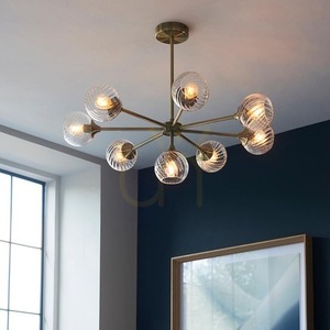 Lampa wisząca Endon Allegra mosiądz 8xE14, 77 cm small 4