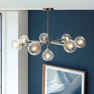 Lampa wisząca Endon Allegra srebrna 8xE14 stal szkło 77 cm 4 Lampa wisząca Endon Allegra srebrna 8xE14 stal szkło 77 cm small 4