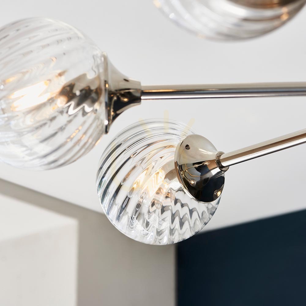 Obejrzyj Lampa wisząca Endon Allegra srebrna 8xE14 stal szkło 77 cm Lampa wisząca Endon Allegra srebrna 8xE14 stal szkło 77 cm