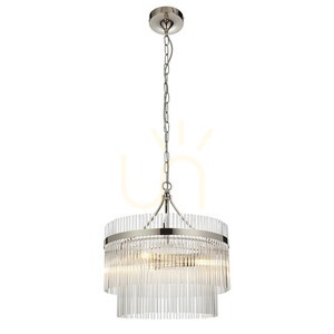 Lampa wisząca Endon Marietta srebrna 3xE14 szklana, dimmowalna 40 cm small 1