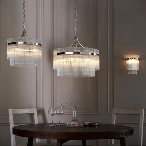 Lampa wisząca Endon Marietta srebrna 3xE14 szklana, dimmowalna 40 cm small 7