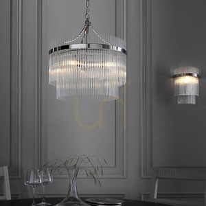 Lampa wisząca Endon Marietta srebrna 3xE14 szklana, dimmowalna 40 cm small 8