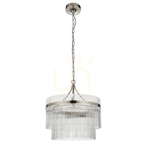 Lampa wisząca Endon Marietta srebrna 3xE14 szklana, dimmowalna 40 cm small 9