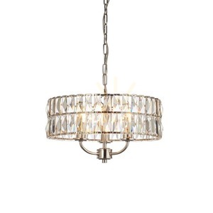 Lampa wisząca Endon Clifton 104466 nikiel polerowany, szkło fasetowane, 3×E14 max 6 W, Ø38,5 cm small 0
