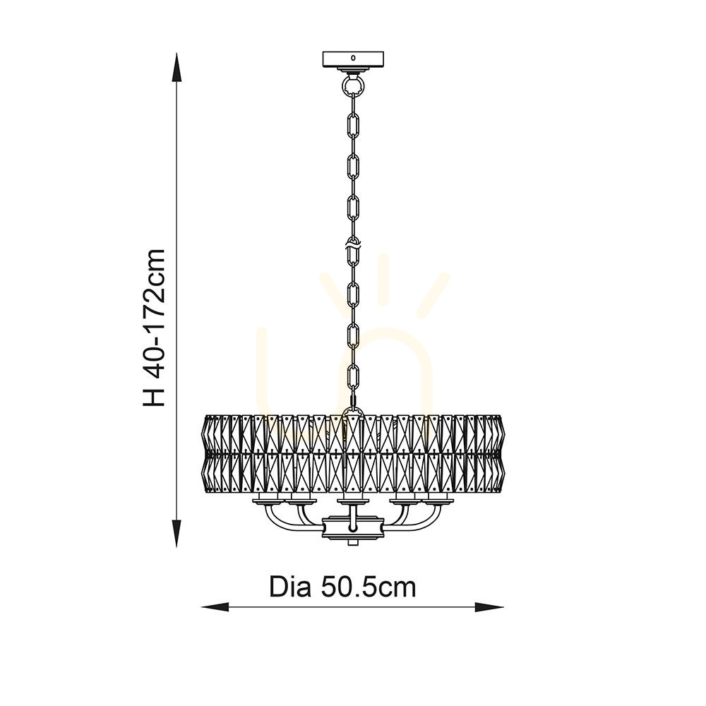 Obejrzyj Lampa wisząca Endon Clifton srebrna 5xE14 szkło stal dimmable Lampa wisząca Endon Clifton srebrna 5xE14 szkło stal dimmable