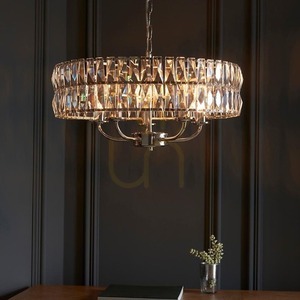 Lampa wisząca Endon Clifton srebrna 5xE14 szkło stal dimmable 3 Lampa wisząca Endon Clifton srebrna 5xE14 szkło stal dimmable small 3