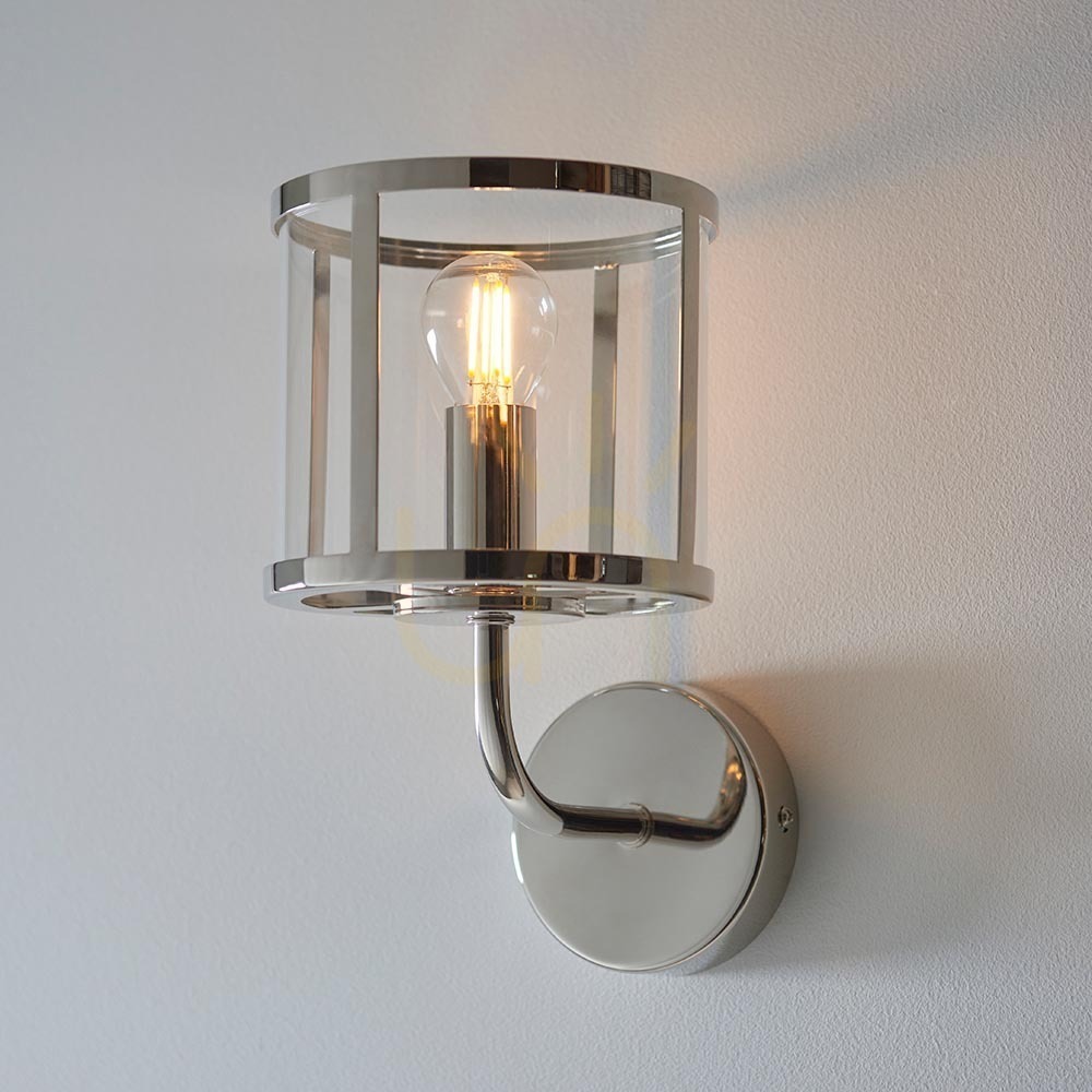 Obejrzyj Kinkiet Endon Hopton srebrny stal szklany E14 1-punktowy dimmable Kinkiet Endon Hopton srebrny stal szklany E14 1-punktowy dimmable