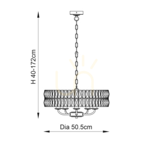 Lampa wisząca Endon CLIFTON 106244, 5 x E14 maks. 6 W, szkło szlifowane, antyczny mosiądz, ø50,5 cm small 2