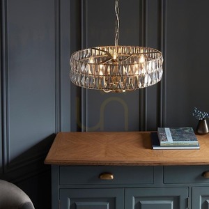 Lampa wisząca Endon CLIFTON 106244, 5 x E14 maks. 6 W, szkło szlifowane, antyczny mosiądz, ø50,5 cm small 6