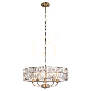 Lampa wisząca Endon CLIFTON 106244, 5 x E14 maks. 6 W, szkło szlifowane, antyczny mosiądz, ø50,5 cm small 9
