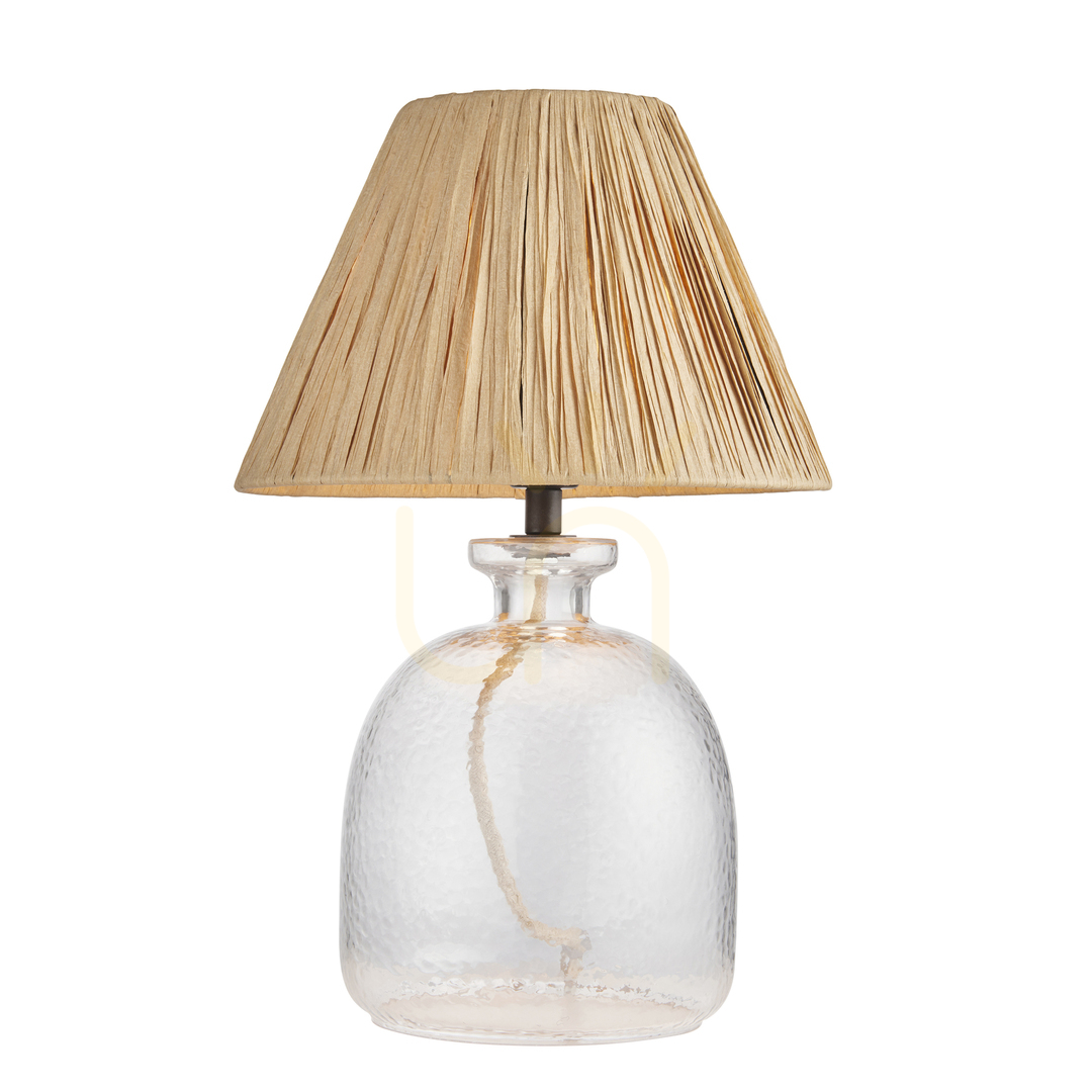 Sprawdź Lampa stołowa Endon Lyra brązowa raffia szkło E14 42,3 cm Lampa stołowa Endon Lyra brązowa raffia szkło E14 42,3 cm