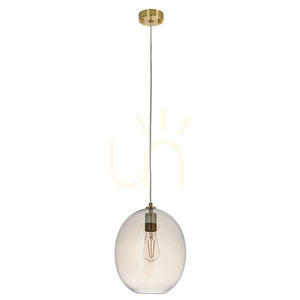 Lampa wisząca Endon Kelda Oval mosiądz szkło 26 cm E27 duetdimmer small 1