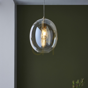 Lampa wisząca Endon Kelda Oval mosiądz szkło 26 cm E27 duetdimmer small 4