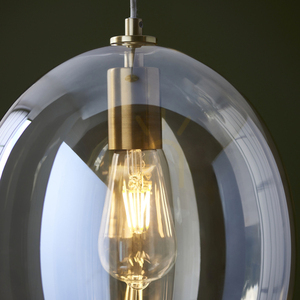 Lampa wisząca Endon Kelda Oval mosiądz szkło 26 cm E27 duetdimmer small 6