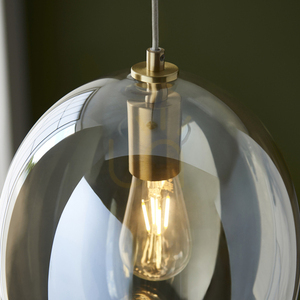 Lampa wisząca Endon Kelda Oval mosiądz szkło 26 cm E27 duetdimmer small 7