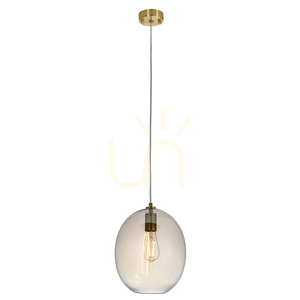 Lampa wisząca Endon Kelda Oval mosiądz szkło 26 cm E27 duetdimmer small 8