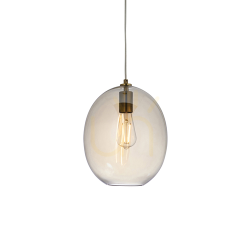 Sprawdź Lampa wisząca Endon Kelda Oval mosiądz szkło 26 cm E27 duetdimmer