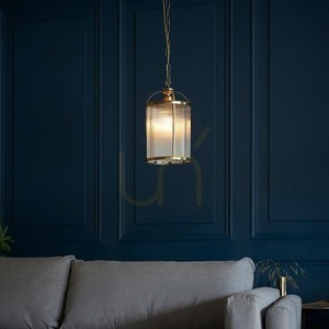 Lampa wisząca Endon Lambeth Ribbed mosiądz, szkło, E27, 20 cm small 4