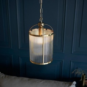 Lampa wisząca Endon Lambeth Ribbed mosiądz, szkło, E27, 20 cm small 5