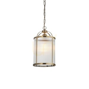 Lampa wisząca Endon Lambeth Ribbed mosiądz, szkło, E27, 20 cm small 0