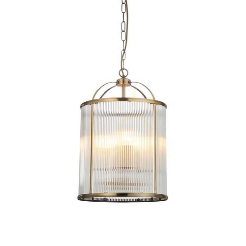 Sprawdź Lampa wisząca Endon Lambeth Ribbed mosiądz 4xE14, 30 cm