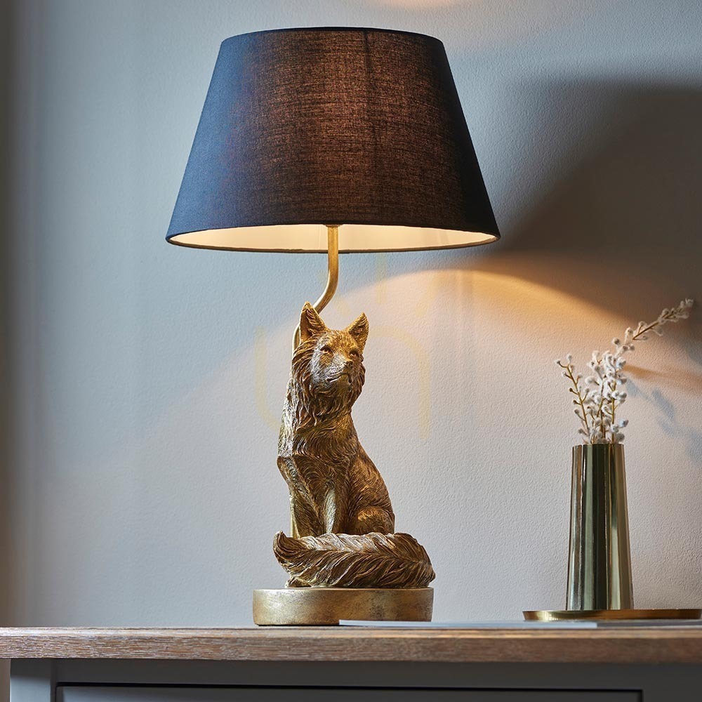 Sprawdź Lampa stołowa Endon Fox czarna 53 cm E14 granatowy klosz Lampa stołowa Endon Fox czarna 53 cm E14 granatowy klosz