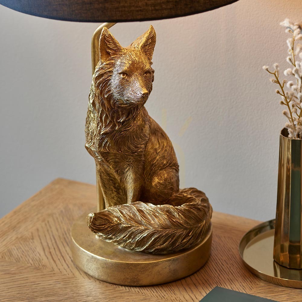 Obejrzyj Lampa stołowa Endon Fox czarna 53 cm E14 granatowy klosz Lampa stołowa Endon Fox czarna 53 cm E14 granatowy klosz